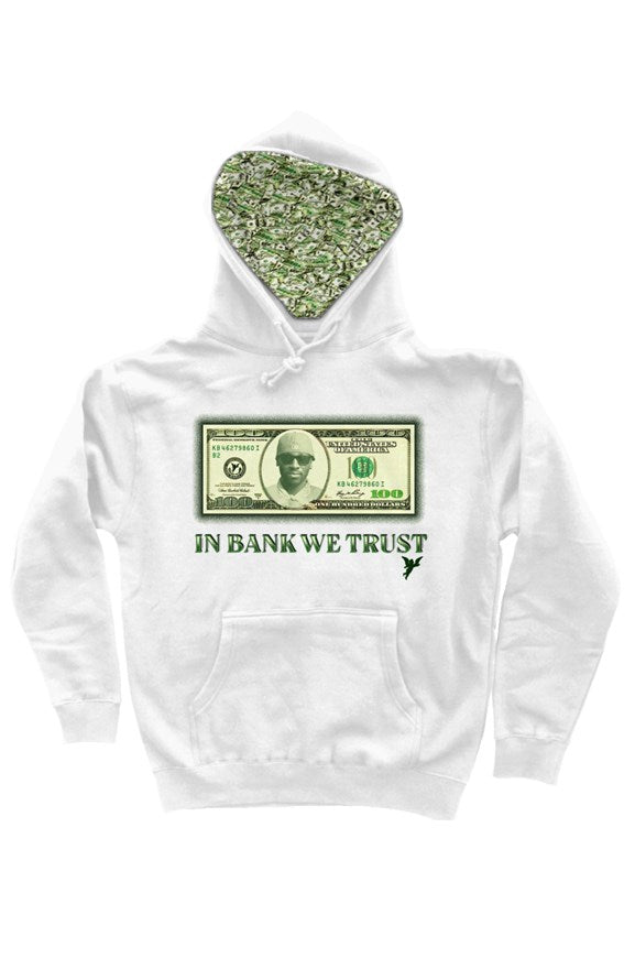 In BANK We Trust Bill Hoodie- white