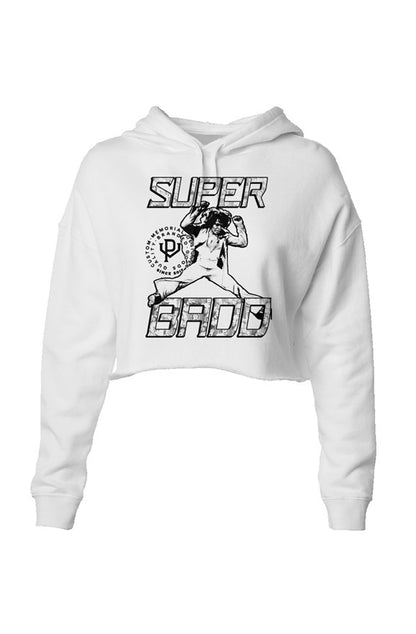 Super Badd Crop Hoodie- white/black