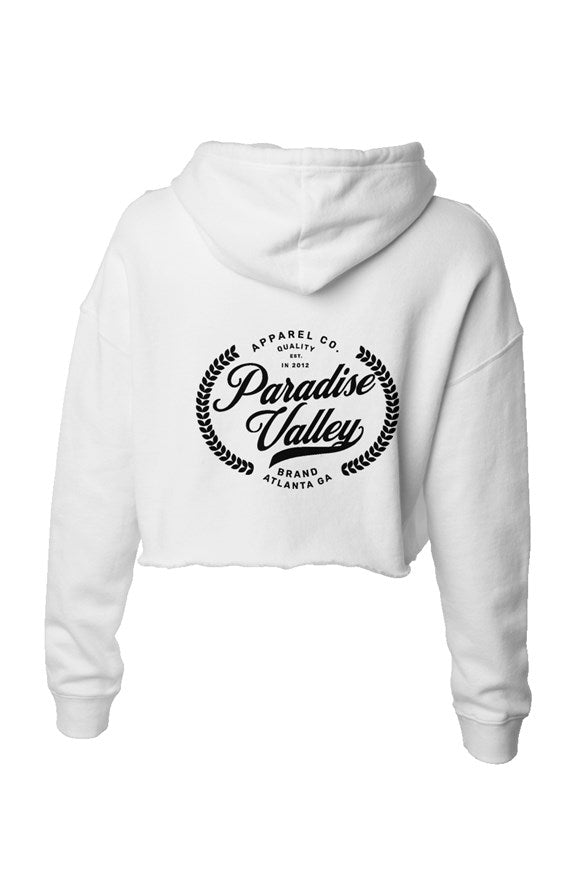 Super Badd Crop Hoodie- white/black