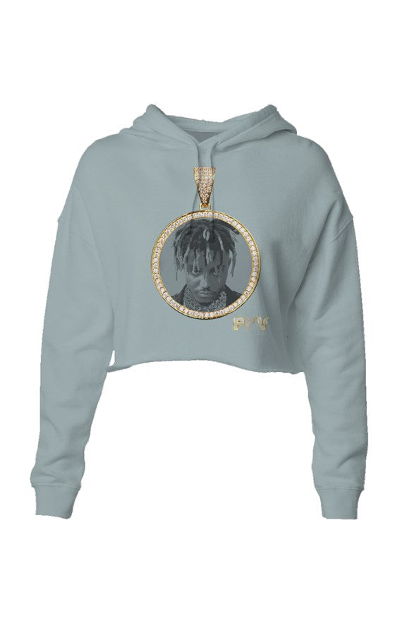 V.V.S. Pendant Crop Hoodie - sage