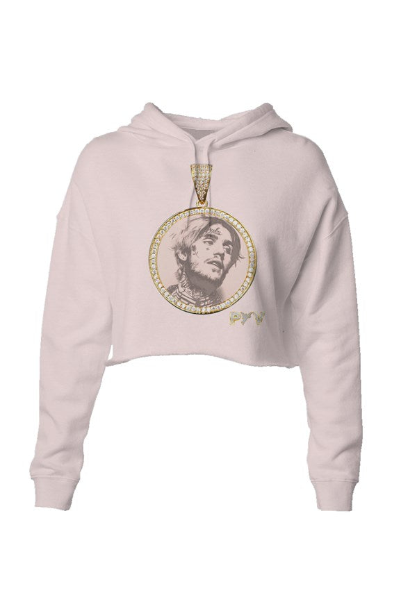 V.V.S. Pendant Crop Hoodie - blush