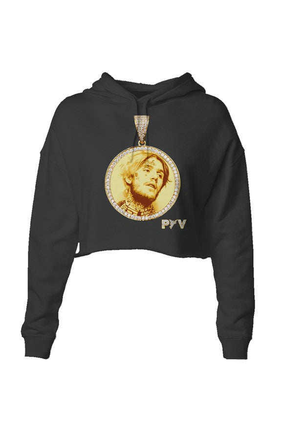 V.V.S. Pendant Crop Hoodie - black