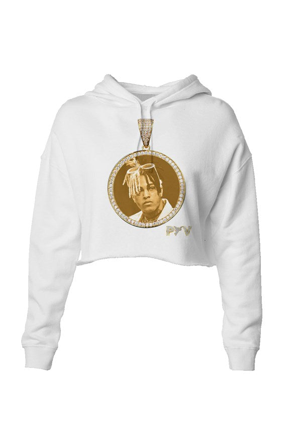 V.V.S. Pendant Crop Hoodie XXX TENTACION - white