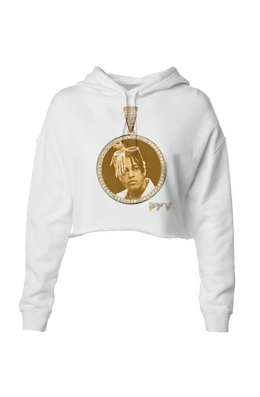 V.V.S. Pendant Crop Hoodie XXX TENTACION - white