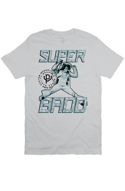 Super Badd Tee- silver/misty blue