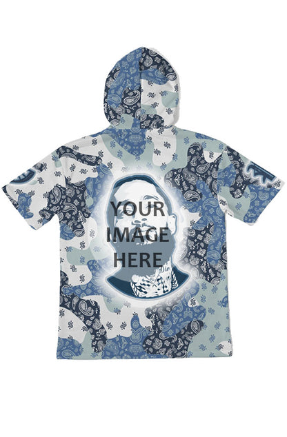 Camo Flag SS Hoodie - blue (custom)