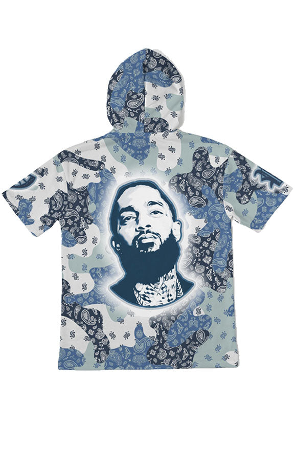 Camo Flag SS Hoodie - blue