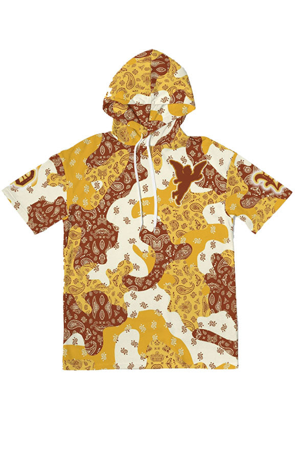 Camo Flag SS Hoodie - brown