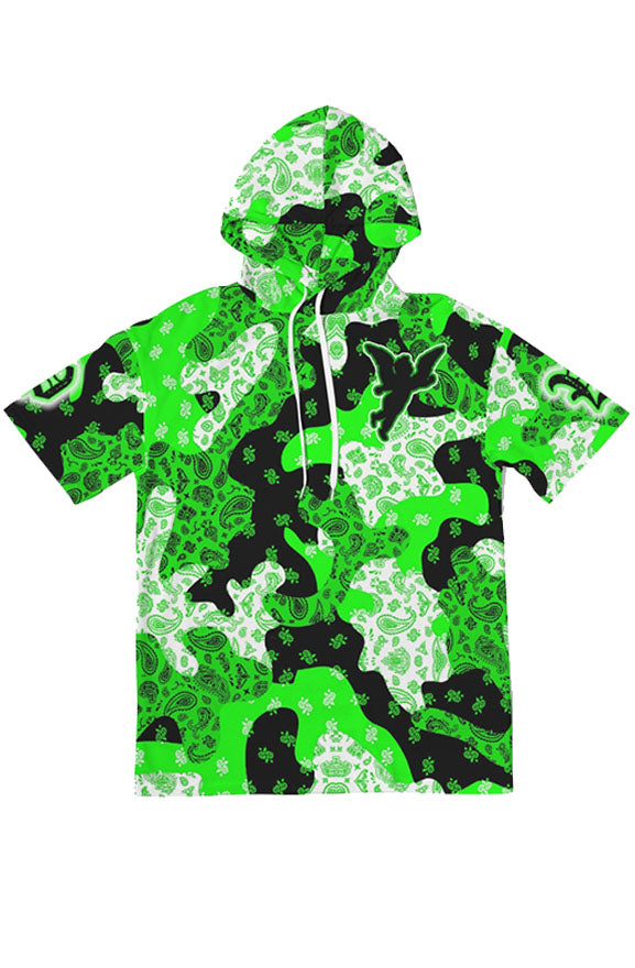 Camo Flag SS Hoodie - green