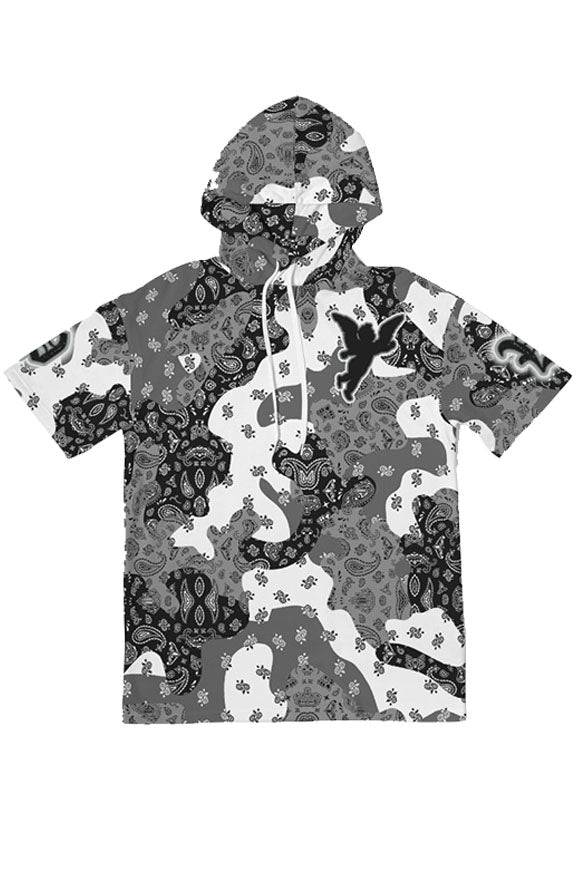 Camo Flag SS Hoodie - grey (custom)