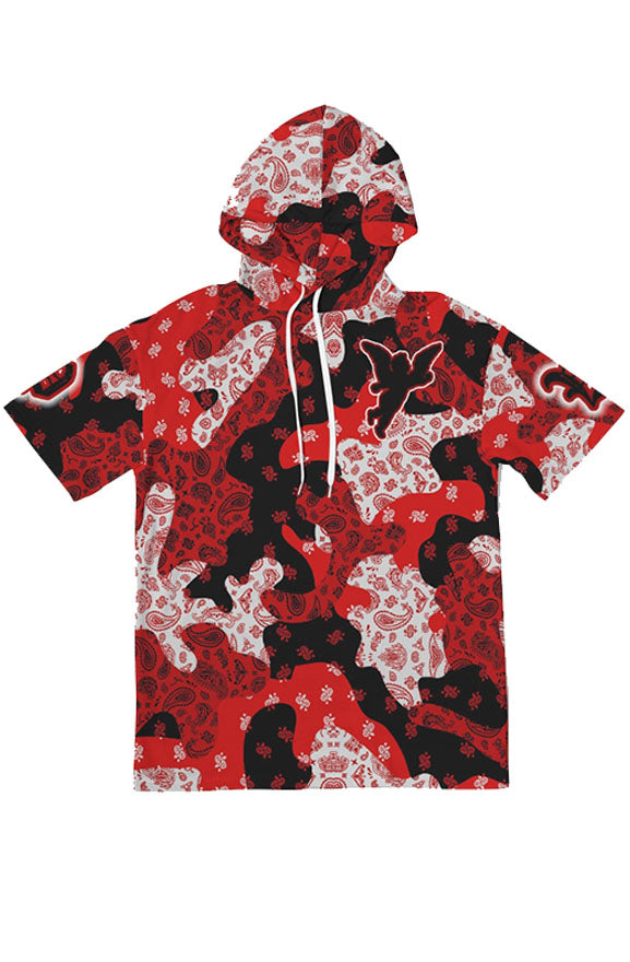 Camo Flag SS Hoodie - red (custom)