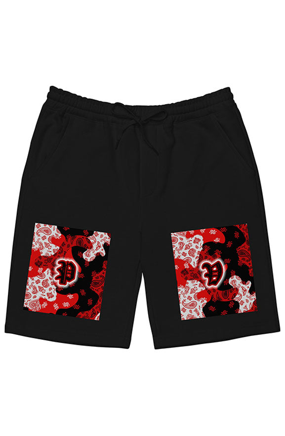 Camo Flag Fleece Shorts - red