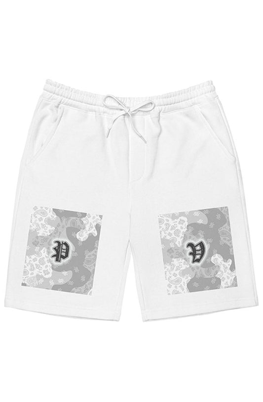 Camo Flag Fleece Shorts - white