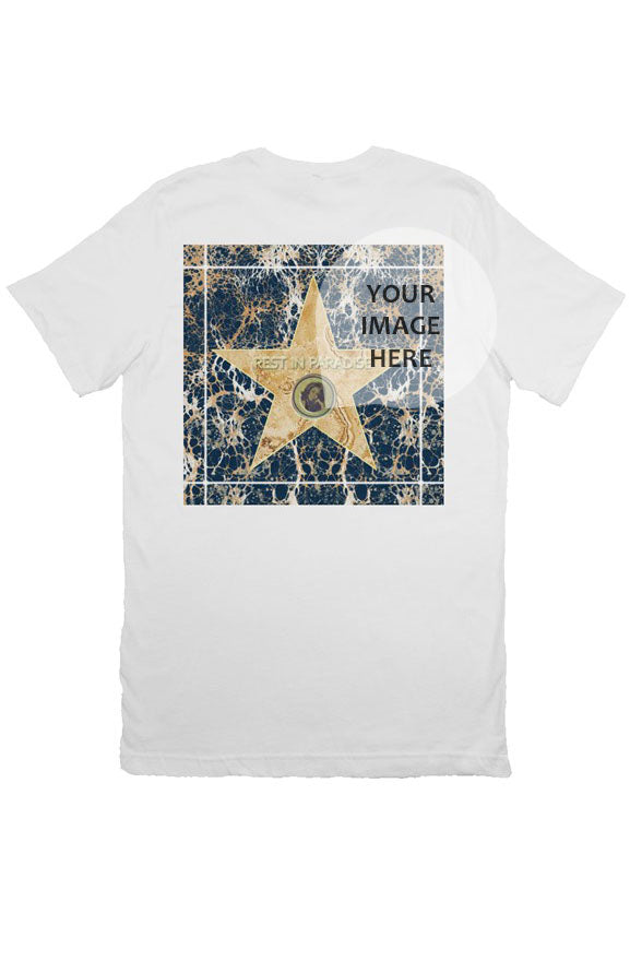 Monumental Star Tee - blue/tan (custom)