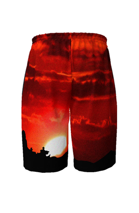 V.V.S. Horizon Board Shorts - red clouds