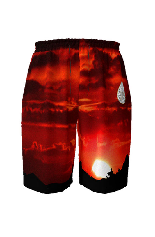 V.V.S. Horizon Board Shorts - red clouds