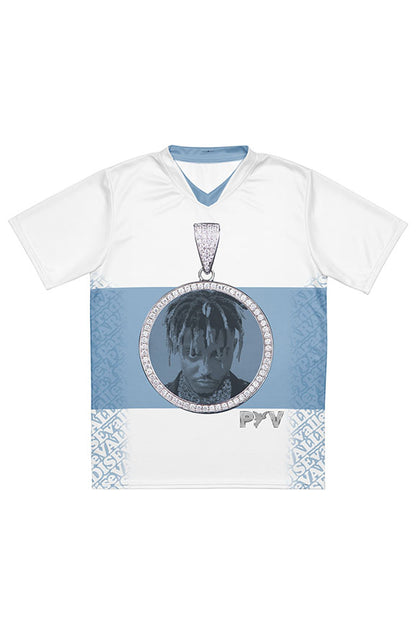 V.V.S. Pendant Strip Tee - misty blue