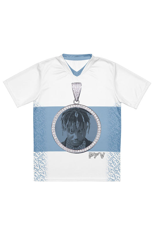 V.V.S. Pendant Strip Tee - misty blue