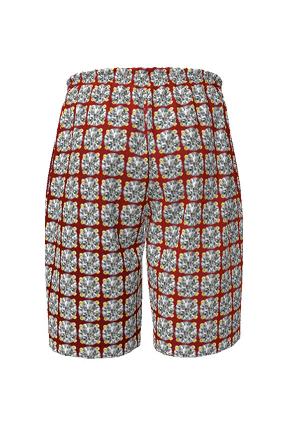 V.V.S. Stud Board Shorts - burgundy