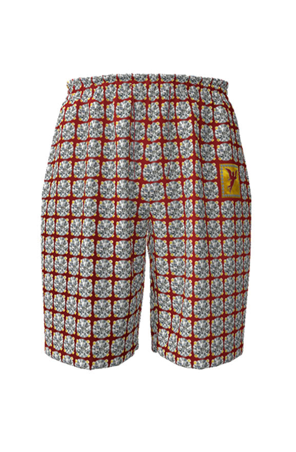 V.V.S. Stud Board Shorts - burgundy