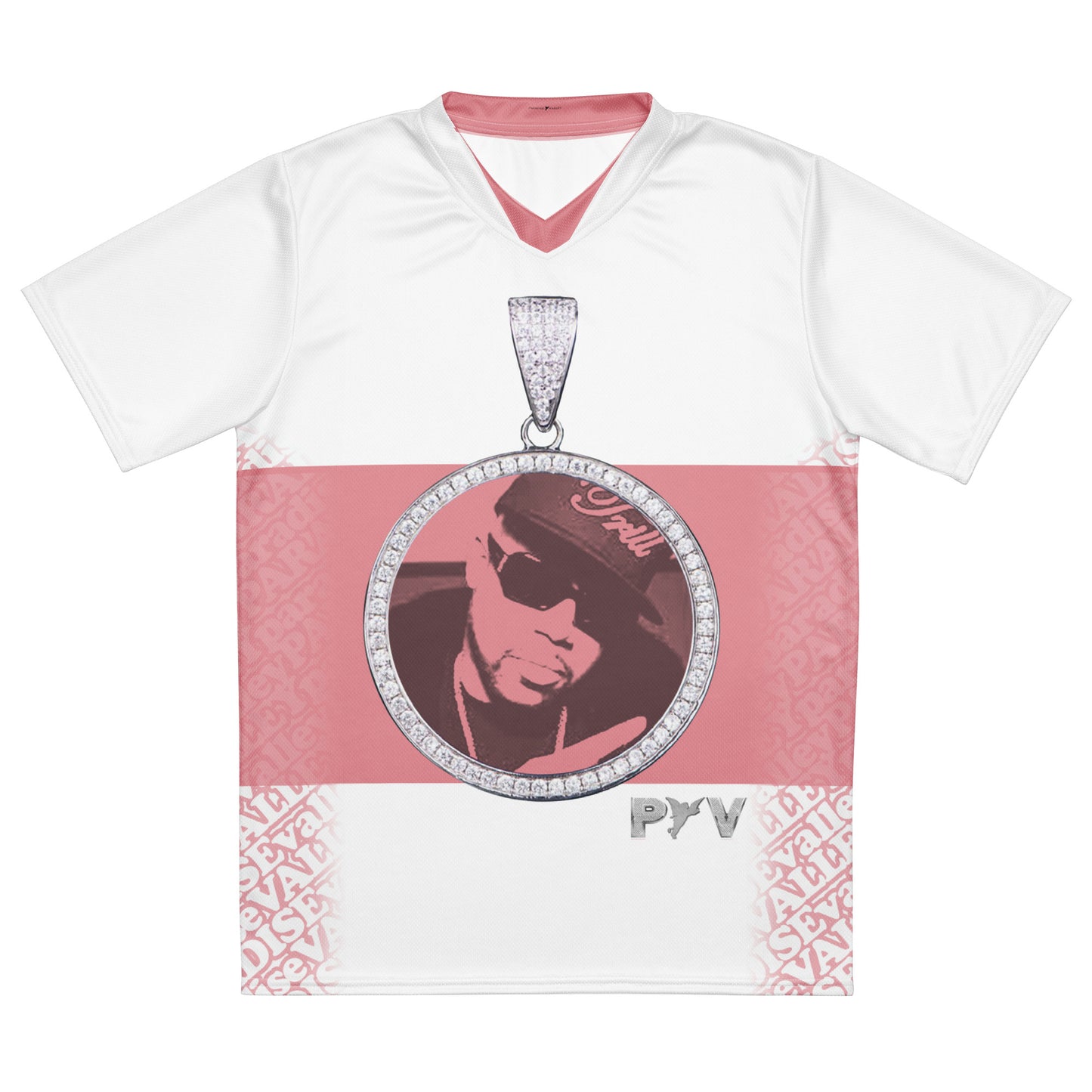 V.V.S. Pendant Strip Tee - dusty rose