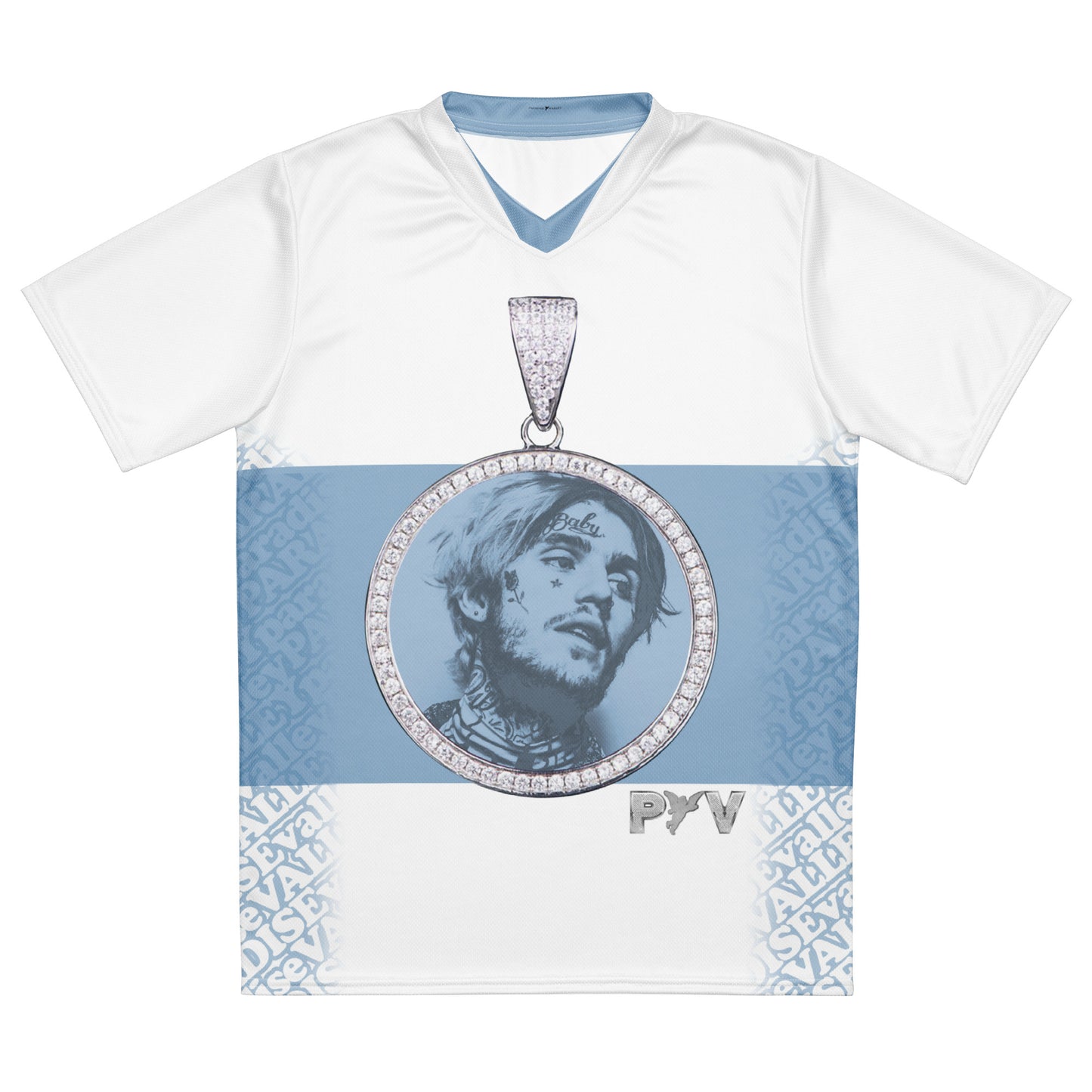 V.V.S. Pendant Strip Tee - misty blue