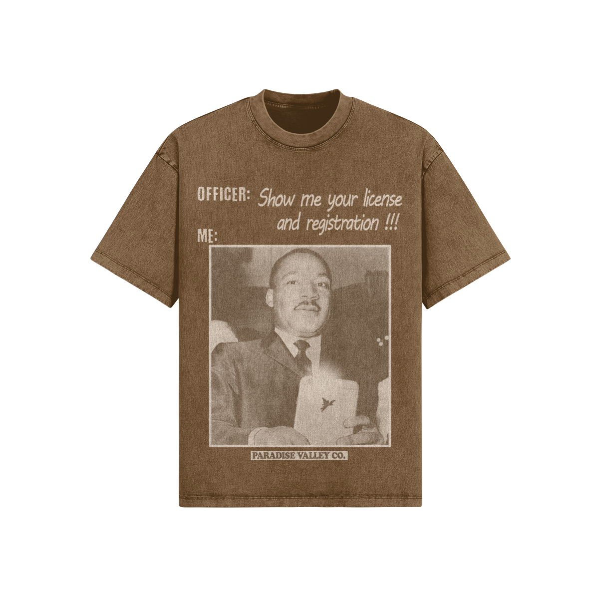 Mr. Officer Tee - brown wash